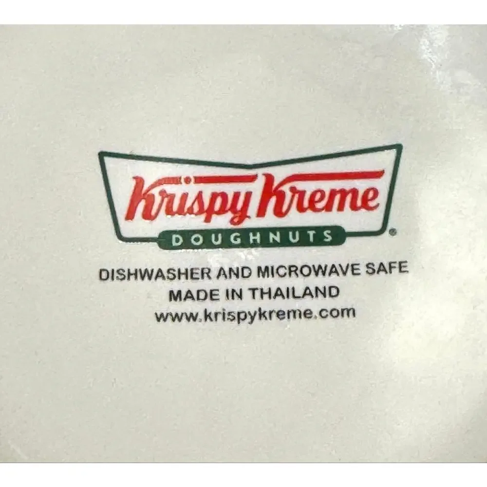 Krispy Kreme Doughnuts Raised Logo Diner Style Ceramic 16oz Coffee Mug